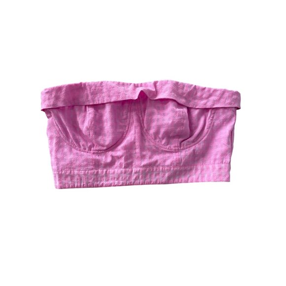Le Lis Collection Crop Top Size Large Strapless Bustier Pink Feminine Summer NEW - Picture 1 of 6